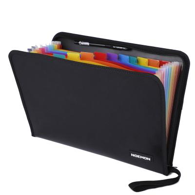 China NOEMON Student Office Organ Bag Large Capacity Zipper Folder Bag Portable Colorful Hanging Document Bag for sale