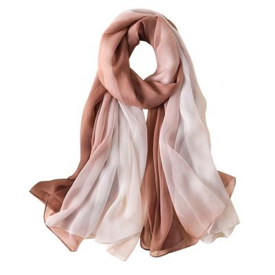 China 2021 new fashion sunscreen warm scarf wrinkle ladies soft color gradient Korean fashion shawl scarf for sale