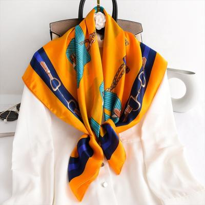 China New Style Square Scarf Color Decoration Large Square Custom Silk Scarf Luxury Silk Scarf for sale