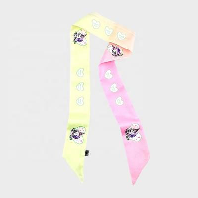 China Decoration Imitate Silk Twill Print Scarf Women Luxury Brand Fashion Bag Handle Ribbons Fashion Head Scarf Small Long Skinny Scarves for sale