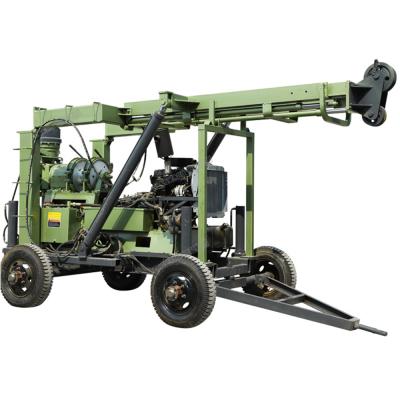 China Construction Material Shops Hydraulic Drilling Rig With Wheels Model Machine For Water Wells for sale