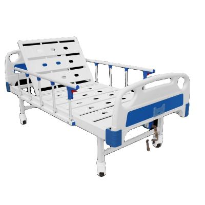 China Portable Simple Foldable Clinic Furniture Metal Function Hosptial Casters Medical Patient Caregiver Adjustable Manual Hospital Bed for sale