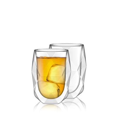 China Berisware 11.84Oz/350ml Eco-Friendly Double Wall Glass Double Wall Beer Mug Double Wall Coffee Mugs for sale