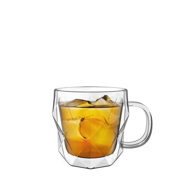 China Berisware 11.16Oz/330ml Double Wall Glass Double Wall Cold Resistance Glass Coffee Mug Heat Resistant Beer Mug for sale