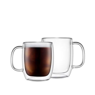 China Thermal Resistance Berisware High Quality Coffee Makers New Double Wall Glass Double Heat Insulated Glass Mugs for sale