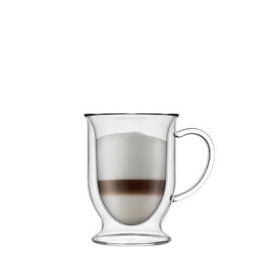 China Thermal Resistance New Eco-friendly Berisware Double Wall Glass Mug With High Borosilicate Glass For Coffee Or Tea for sale