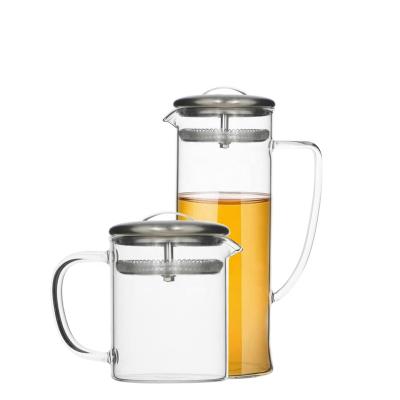 China Low Price Selling Quality Borosilicate Glass Water Jug Viable Interesting Interesting Carafe For Tea for sale