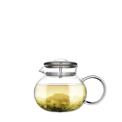 China Hot Selling Custom Made Viable Low Price Borosilicate Lid Glass Tepot With S/S Filter Teapot for sale