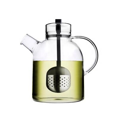 China Quality Assurance Sustainable Lid 1500ml With S/s Filter Borosilicate Glass Teapot for sale