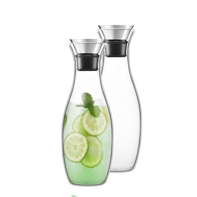 China High Quality Sustainable Water Pitcher Heat Resistant Glass Bottle Teapot Borosilicate Glass Kettle Water Carafe for sale