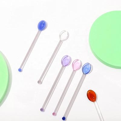 China Sustainable Heat Resistant Glass Spoons Spoons Cold Cocktail Milkshake Drinks Spoon for sale