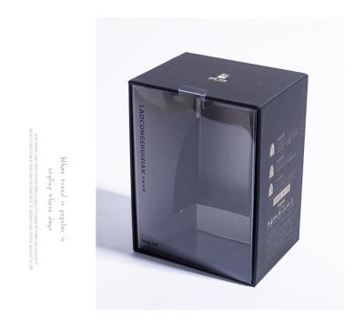 China Recyclable rectangular black cardboard box with transparent window for Valentine's Day gifts, bread and jewelry packaging for sale