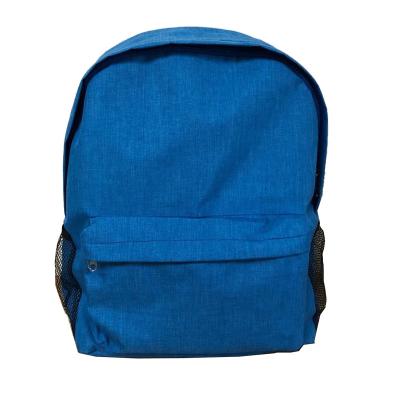 China With Mesh Pocket Each Side Cheap Blue Single Side Zipper Unisex Daypack Backpack Soft Handle 600D Polyester With Mesh Pocket Each Side Preppy Style SP1060 for sale