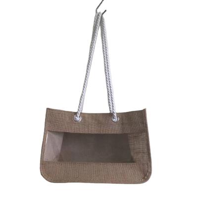 China 2021 New Waterproof Reusable Organic Jute Beach Tote Shopping Bags For Wholesale for sale