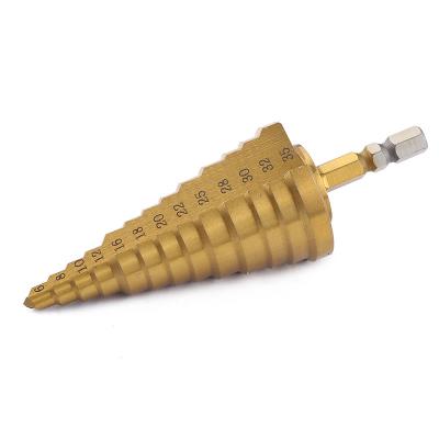 China Metal Drilling Hex Leg Step Drill Bit Pagoda Drill 6-35mm For Meatal Dish for sale