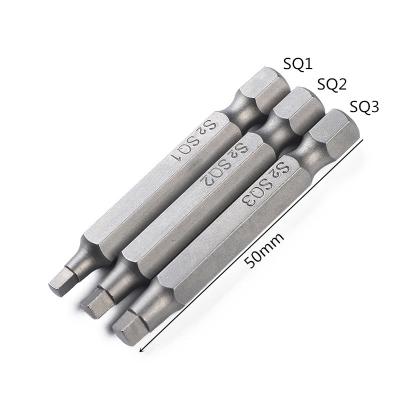 China 3PC Square Screwdriver 50mmS2 Screwdriver Steel Material Electric Screwdriver Head for sale