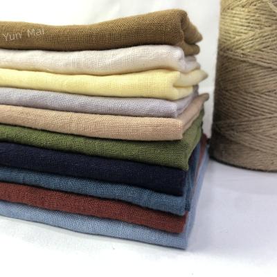 China Breathable Washed Crinkle Wrinkle Yarn Dyed Linen Fabric for sale