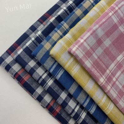 China Breathable 100%Linen Fabric For Fashion Women Check Blouse for sale