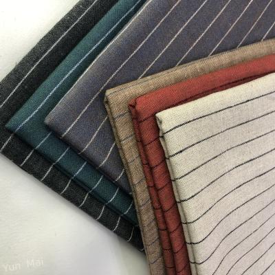 China Organic Wholesale 100% Striped Linen Fabric for sale