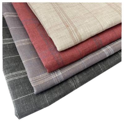 China Breathable 100% linen fabric checked fabric yarn dyed for shirt roll for sale