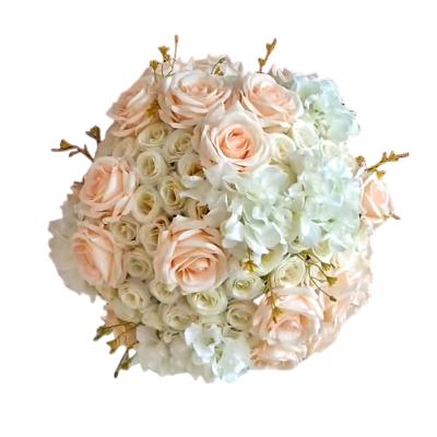 China Customized High Quality High Simulation Flower Ball Rose Hydrangea Peony Simulation Flower Fake Flower Ball for sale