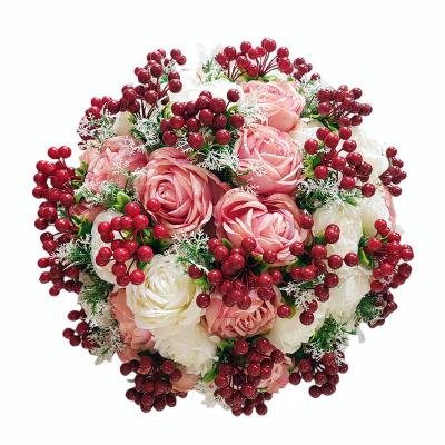 China 2022 new design hot sale artificial flower ball white rose peony beautiful wedding artificial flower balls for sale