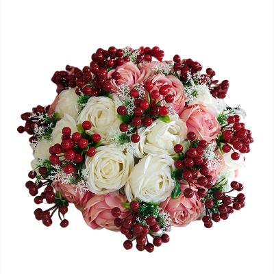 China High Simulation China Round Type Ball Artificial Flowers Hanging Peony Artificial Flower Ball For Wedding for sale