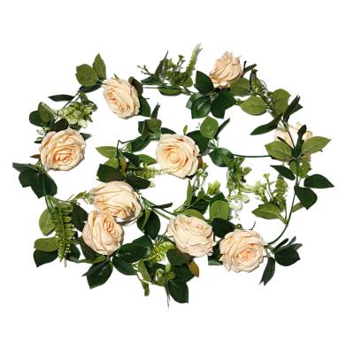 China Durable Luxury Home Wall Hanging Rose Flower Vine For Sale Artificial Decoration for sale