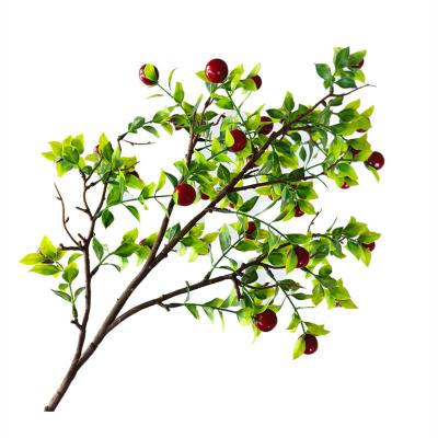 China Sale Quality Simulation Plant Artificial Single Strand Vanilla Red Berry Durable for sale