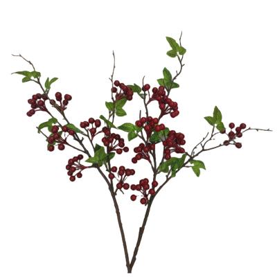 China Wonderful Artificial Plant Simulation Plants Berry Living Room Decor Plastic Red for Gardening Home Christmas Party for sale