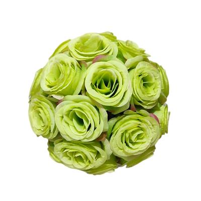 China Modern Simplicity YJ8046 new design for table decoration diy 18 rose heads silk rose ball artificial flower ball for sale