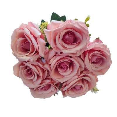 China Durable High Quality Safety Silk Big Bouquet Flowers Ball Wedding Centerpieces Artificial Rose for sale