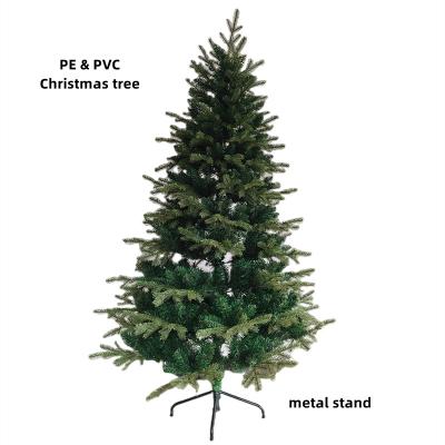 China Custom Modern Christmas Tree Green Metal OEM Customized PVC Item Style Stand PE Artificial Christmas Tree for sale