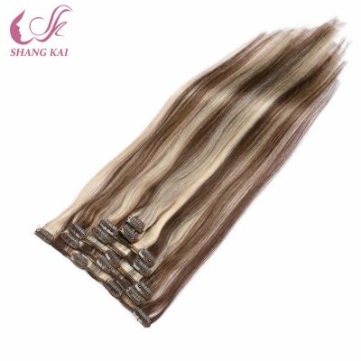 China High Quality Unprocessed Brazilian Silky Straight Wave Tape In Extension Clip In Hair 100% Extensions for sale