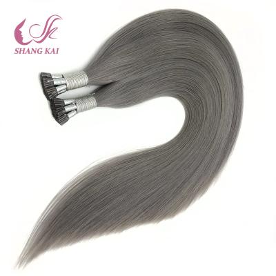 China Silky Straight Human Hair 100% Indian Metal Wave Extension Gray Tip i Hair Extension for sale