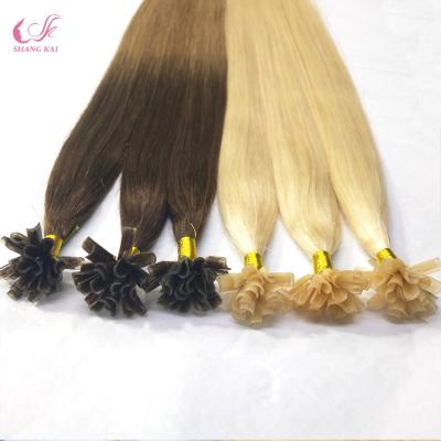 China Silky Straight Wave Russian Remy Hair Prebonded I U ​​Tip Blonde Flat Keratin Hair Extension for sale