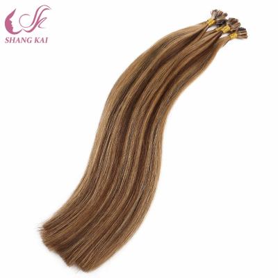 China Double Wave Silky Straight Down Flat-Tip Indian Human Hair Extension for sale