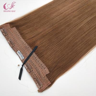 China Halo Wave Silky Straight Hair Extension European Virgin Remy Human Hair for sale