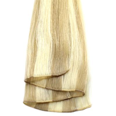 China IMM Thickness Double Weft Ultra Thin Raw European Hair Extensions Hand Tied Virgin Hair Weft Kinky Curly Hair With Cuticle for sale