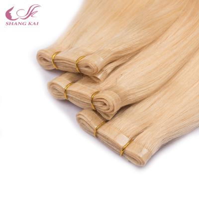 China Silky Straight European Hair Skin Wave Machine Tape Hair Weft Extensions for sale