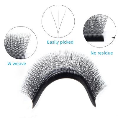 China Soft Natural 4D W Shaped Four Leaf Clover Easy Lash Makeup Tool Lash Makeup Tool Eyelash Extension Volume Fan Curl Russian Group Lashes for sale