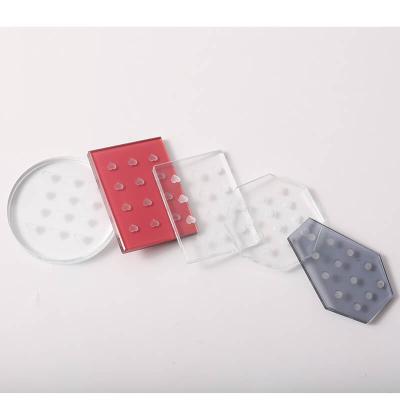 China Square Glass Lash Glue Holder Glue Holder Glue Palette Square Crystal Private Label Plate Heart Shape Eyelash Holder Palettes for sale