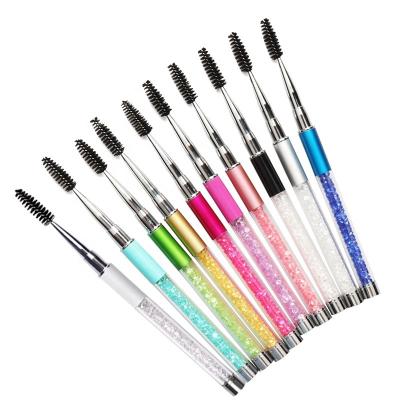 China Full Volume Faux Stone Eyebrow Comb Lash Mascara Wands Applicator Beauty Shining Eye Sweep Makeup Tools Magic Wands Spoolies Brushes for sale