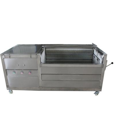 China Snack Factory Commercial Brush Roller Machine Washing and Peeling Cleaning Machine for Potato Carrot Cleaning Vegetable for sale