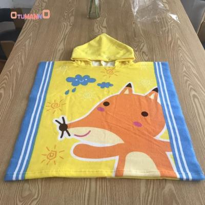 China Personalized QUICK DRY microfiber baby kids kids kids stripe hooded beach towel for sale