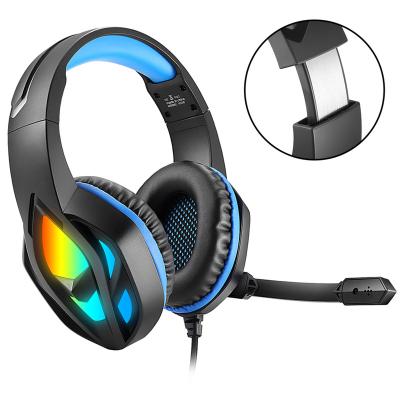 China RGB Changing Color Wired Headphones Over Ear Headphones Studio Monitor Mixing Stereo DJ Headsets To 3.5mm Audio Jack for sale