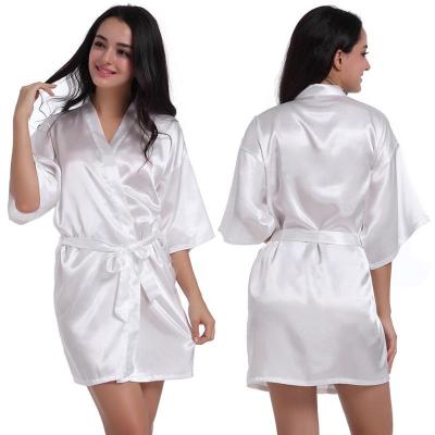 China Luxury Sexy Solid Logo Silk Satin Robe Custom Made Adult Designer Lounge Bath Sleepwear Wholesale QUICK DRY for sale