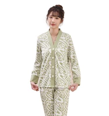 China Thermal Pajamas Set Pijamas Suit Ladies Loungewear Button Down Sleepwear for sale