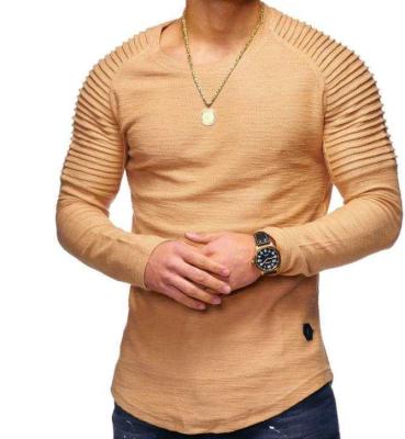 China Custom 100% Anti-Wrinkle Wholesale Cotton Men's T-shirt Long Sleeve Logo Printing T-shirt for sale