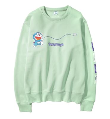 China Factory wholesale green cotton unisex sweatshirt custom doraemon print hoodie for sale